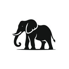 Creative simple Elephant silhouette vector Style with white background