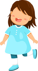 Cute Cheerful Girl Illustration