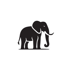 Fototapeta premium Creative simple Elephant silhouette vector Style with white background