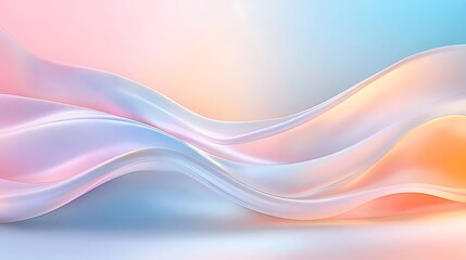 Dynamic abstract waves creative studio digital art soft colors wide view visual serenity