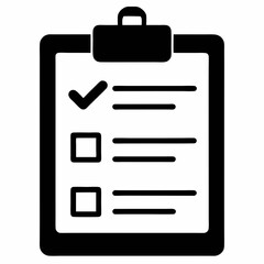 Checklist Clipboard Silhouette Vector Design