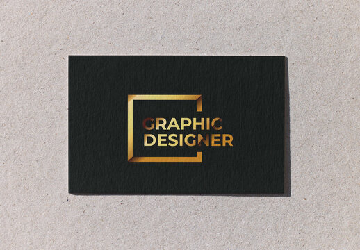 Blank Business Card on Textured Background for Design Inspiration
