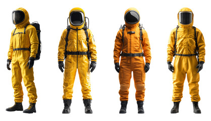 Fototapeta premium Isolated Astronaut Suits on Transparent Background