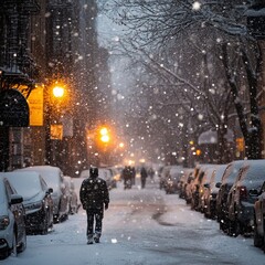 Fototapeta premium Heavy Snowfall During New Year