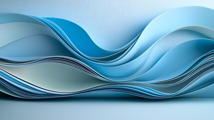 Fototapeta premium Fluid motion in digital art dynamic abstract blue wave patterns and modern aesthetics