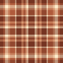 Wide vector pattern tartan, layout fabric textile seamless. Asymmetric check background texture plaid in orange and red colors.