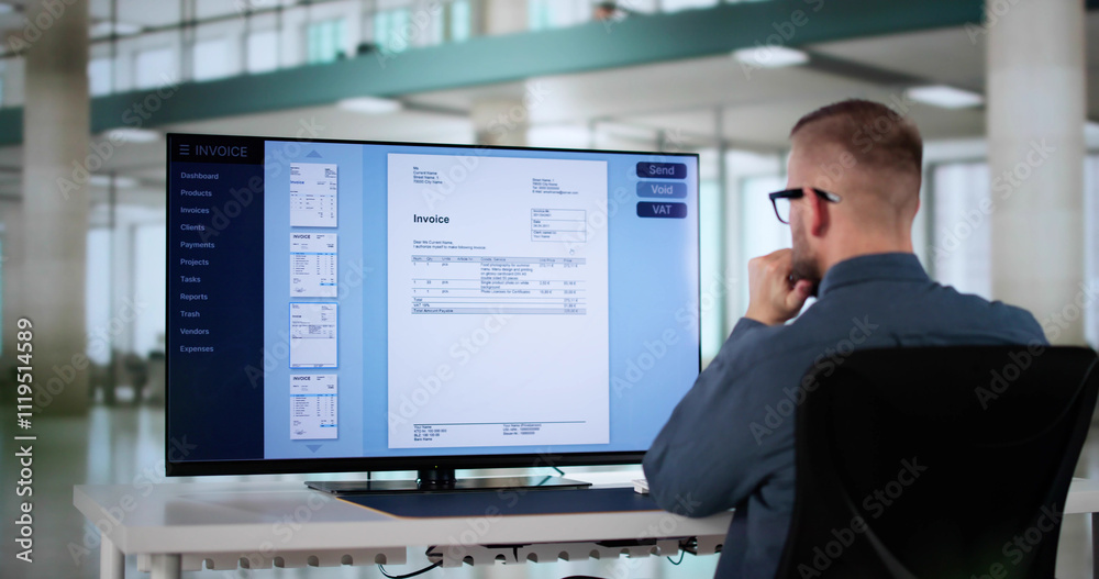 Poster digital invoice statement for e-bill