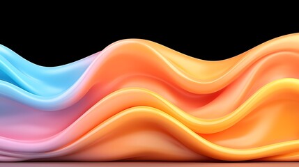 Dynamic color waves flowing in abstract art studio setting digital illustration rich textures