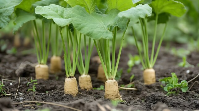 Arrowroot plants growing outside