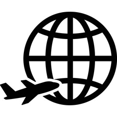 Simple vector icon international flight