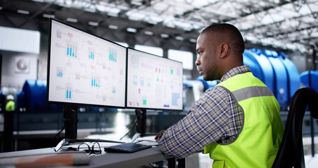 Man Working In Power Plant Electricity