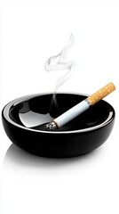 A bowl with a cigarette in it and smoke coming out of it