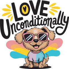 A Valentine's Day Special Vector with gettings of Love Unconditionally illustration with a white background