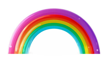 rainbow inflatable pool float on transparent background