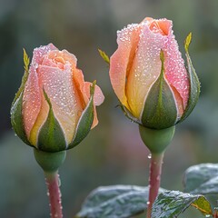 Dew-kissed Rose Buds