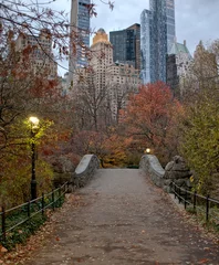 Gapstow Bridge in Central Park, late autumn