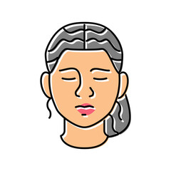 sorrow woman expression color icon vector. sorrow woman expression sign. isolated symbol illustration