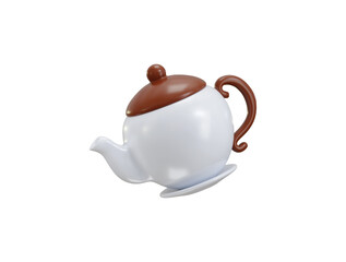Kettle teapot icon 3d rendering vector illustration