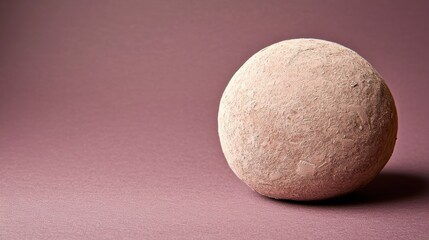 Smooth Round Stone on Subtle Pink Background in Soft Lighting