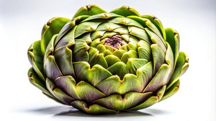 Fototapeta premium Artichoke Heart Side Profile, Soft Lighting, White Background - Gourmet Food Photography