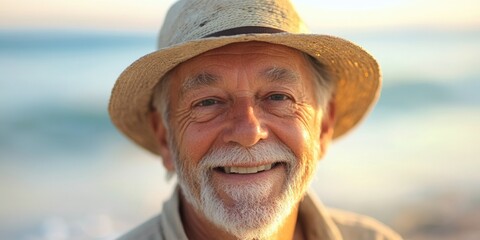 Serene Elder at the Beach