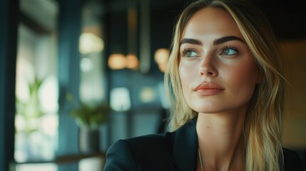 Obraz premium Blonde Woman with Sunglasses