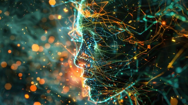 Artistic Neural Links Concept