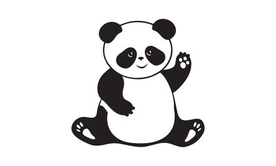 red panda vector illustration -Cricut Isolated on white background Vector illustration for Cutting Machine,Typography Calligraphy , Silhouette Cameo, Hand drawn lettering phrase isolated on white back