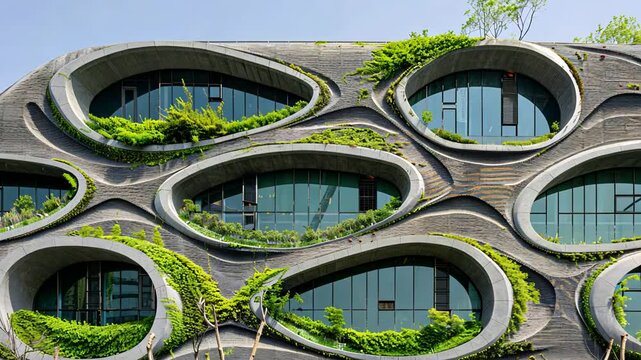 Vertical garden architecture: lush urban building with organic design