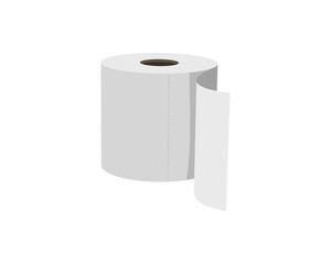 Toilet paper roll or tube icon design, template for wc. Bathroom hygiene icons, kitchen cleaning towel. Blank soft scroll product.