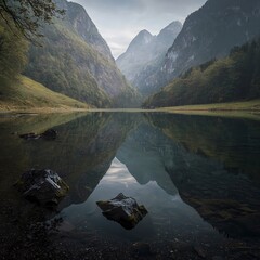Serene Mountain Lake Reflection