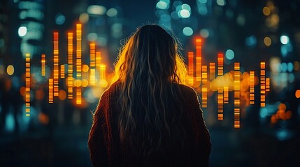 Financial Stakeholder Reviewing Company s Performance with Real Time Data and Futuristic Graphs Representing the Power of Investment in Business