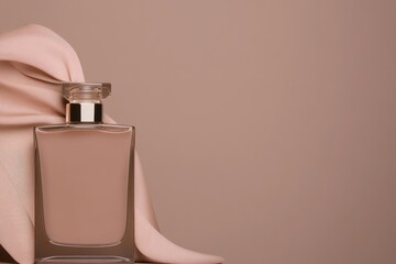 Cosmetic essentials in Pantone Mocha Mousse PMS 17-1230 tones, minimalist and elegant.