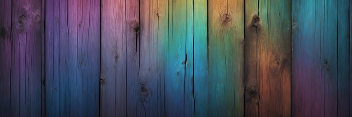 Fototapeta premium Design Vorlage - Hintergrund Banner - 3D Relief - Holzstruktur in Regenbogenfarben