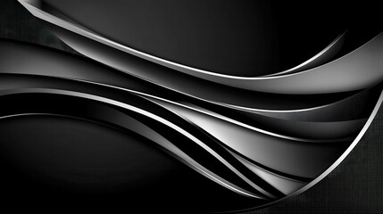 Fototapeta premium Abstract black and silver wavy design.