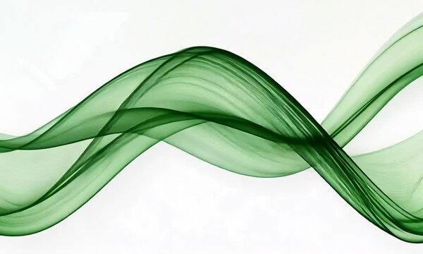 Abstract green waves on white background. Abstract background