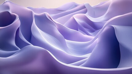 Fototapeta premium Abstract Purple Fabric Landscape: Serene Waves of Lavender and Lilac Hues