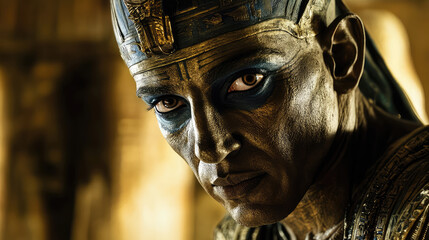 Portrait of an ancient Egyptian pharaoh