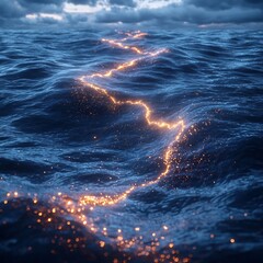 Glowing Quantum Internet Cable Connecting Continents Across the Stormy Ocean