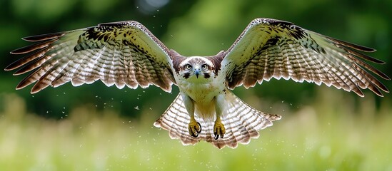 Fototapeta premium Majestic Hawk in Flight: A Stunning Wildlife Capture