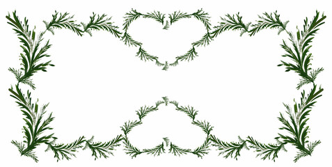 Obraz premium Watercolor green twig isolated on white background. Artistic Creations. Hand-drawn graphics of branch. Design Element