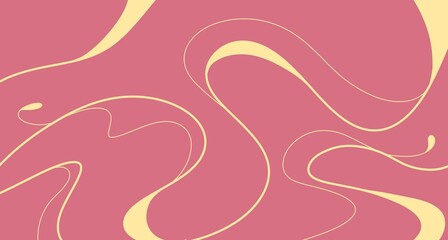 minimalist lines, wave pattern, pink, yellow