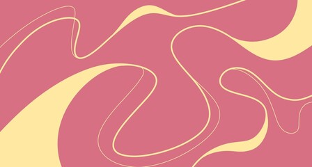 minimalist lines, wave pattern, pink, yellow