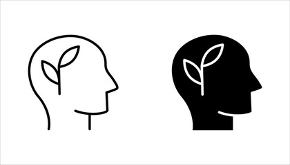 Mental health icon set. Collection of meditation, vector illustration on white background