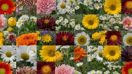 A Colorful Collage Of Various Flowers Blooming Beautifully