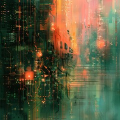 Fototapeta premium Modern Digital Art Of Circuitry