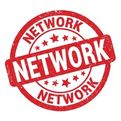 NETWORK text written on red round stamp sign.