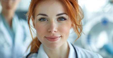 Obraz premium A female doctor in clinic, Healthcare.