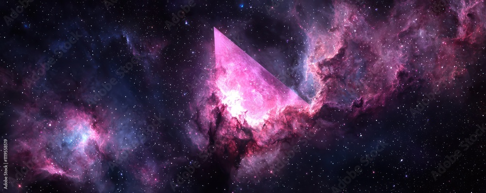 Wall mural a fantasy nebula featuring a triangular shape.