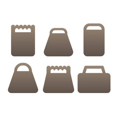 paper bag illustration with various shape and handle